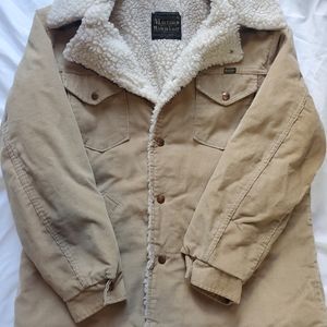 Vintage Maverick Ranch Coat Tan Corduroy Fleece Lined